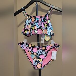 Girls Vibrant Floral Bikini Size 16